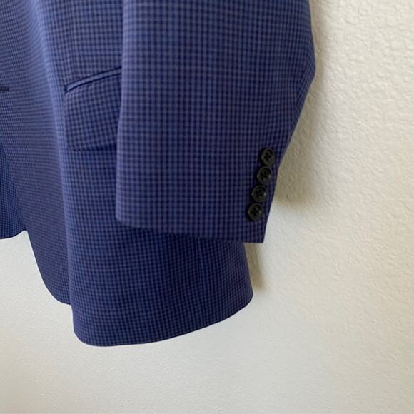 Joseph A. Bank Signature Collection Men's 58 R Blue Check Suit Jacket 100% Wool - Picture 9 of 16